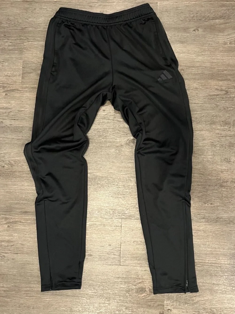 Adidas Black Track Pants Youth Size 16/18 Zip Ankle Joggers
